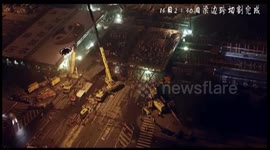 Timelapse footage of Beijing's Sanyuan Bridge being retrofitted within 43 hours