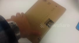 Amazon package being opened