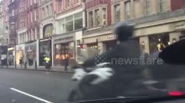 Footage of Knightsbridge Watches of Switzerland smash and grab raid