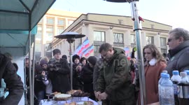 Donetsk Peoples Republic Aleksandr Zakharchenko attends a large International foods festival in center Donetsk