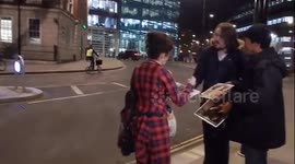 Helena Bonham Carter signs autographs for fans at Carol Service
