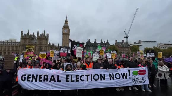 'Tax the rich, not the poor, we won't take it anymore!' shout protesters in London