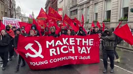 Young Communist League during the march of the National Demonstration 