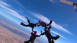 Four British women win gold at the World Parachuting Championships with stunning skydive routine