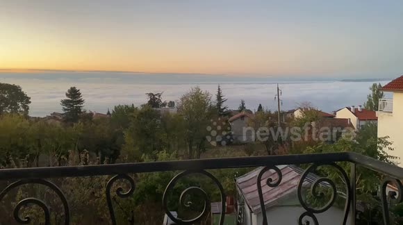 Timelapse of morning mist clouds over the Black Sea