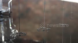 Artist unveils Oil Fountain artwork which flows with engine fluid to highlight our reliance on the black stuff