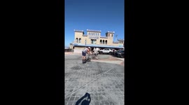 Spinning on a bmx at the beach