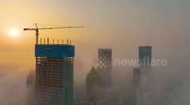 Thick Fog Hits Huai'an City In China