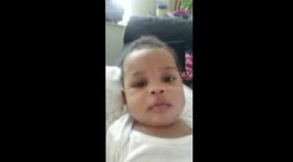 My grandbaby saying Good morning to me and I love you at 3 months old!!