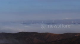 Wind Power Facilities on Daqingshan Mountain in Zhangjiakou, China