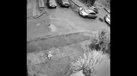 CCTV footage shows one year old escaping kindergarten and into Russian streets