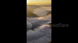 Sea of Clouds waterfall at sunrise in Guizhou, China