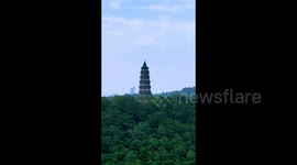 The Dragon and Elephant Tower on Qingxiu Mountain in Nanning, China