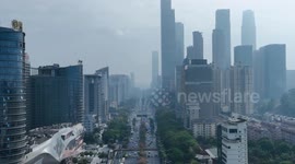 The Traffic Flow Along Minzu Avenue in Nanning, China