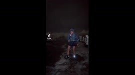 Reporter getting wiped out during Hurricane Nicole in funny moment