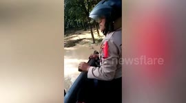 Evacuation operation underway due to flooding in Indonesia