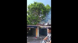 seconds of sparks like fireworks burn the shop