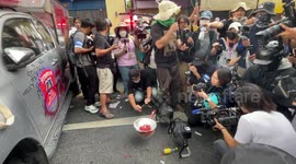 Protesters fire eye-stinging chilli pepper smoke at police sparking violence at AEPC summit in Bangkok
