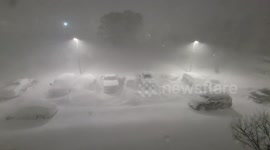 Blizzard conditions in Buffalo, New York