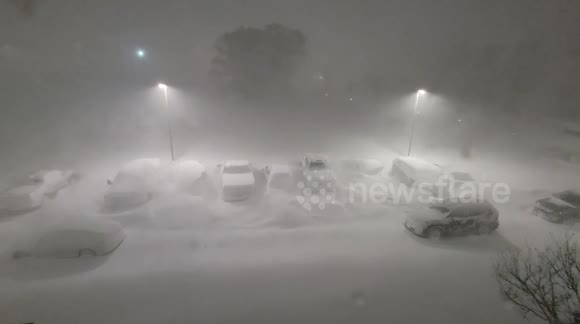 Blizzard conditions in Buffalo, New York