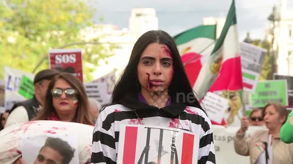 Anti-regime Iranians protest in Madrid against the 'massacres of the dictatorship'