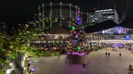 Huge Christmas tree at Coal Drops Yard in King’s Cross, London