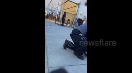 Apple store crash: Injured people lie on ground as emergency services arrive