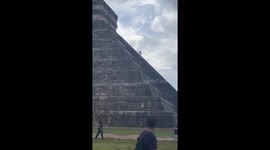 Tourist pelted by bottles after climbing sacred Mayan temple in Mexico