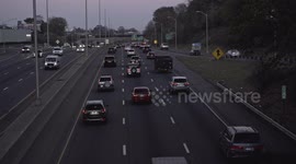 Busy highway I-95 day before Thanksgiving Day