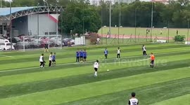Girl, 12, scores stunning free kick against boys team in Malaysia