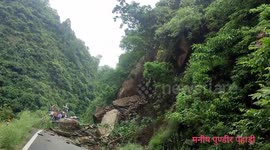 Locals witness a crazy landslide happen right before them