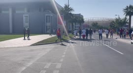 Chaos at the awakes v Iran game as fans are stuck outside the stadium no miss the beginning of their World Cup gamez