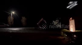 Blown-off steeple of church in Mississippi, US, after tornadoes