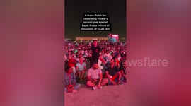 Overly-excited Poland fan celebrates by himself and taunts his rivals