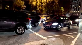 Traffic Jam In Busy Brompton Road Where Knightsbridge Meets Park Lane