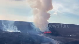 Mauna Loa Volcano Big Island Lava Flow & most active fissures on Hawaii island | Helicopter Footage of Fissure 3