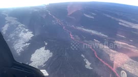 Mauna Loa Volcano Big Island Lava Flow & most active fissures on Hawaii island | Helicopter Footage of Fissure 3