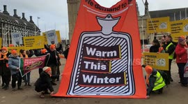 Warm This Winter rally against fuel poverty, London, UK