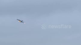 RAF A400 aircraft flies over whilst we are exploring in Wiltshire UK