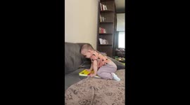 Cute cat stuck under the pillow