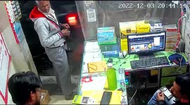 Dramatic cctv captures mobile battery blast at a mobile repair shop in Ratlam