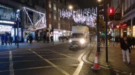 People from Morocco celebrate beating Spain in the world cup by honking their car horns down Oxford Street