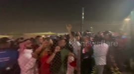 Security pushing supporters back outside Morocco vs Spain in Doha, Qatar