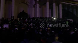 Mongolians Try To Storm Parliament Building Amid Alleged Theft of Coal Sold to China In Ulaanbaatar, Mongolia