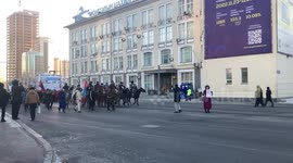 Mongolian Protesters March Through The Capital As Protest Alleged Theft of Coal in Ulaanbaatar, Mongolia