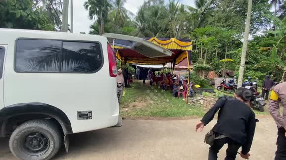 Funeral and burial of victim of Indonesia's mine explosion