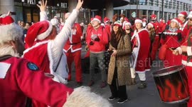 The annual Santacon festival returns to London as hundreds gathered out boozing and dancing