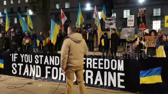 Ukraine remains strong and struggle against cold Winter, London, UK.