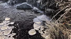 Watch these rare ice pancakes captured on a Scottish river as freezing weather grips the UK