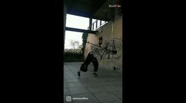 Artist fuses together his love for dancing and staff spinning